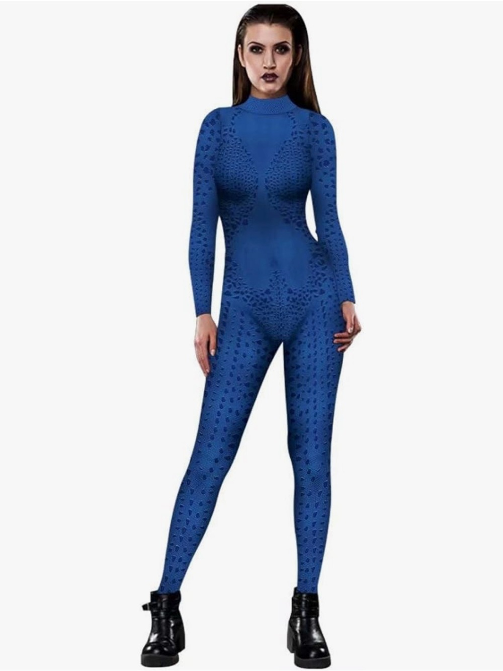 Adult Wowens Sexy Jumpsuit Cosplay Onesie Blue Size Small